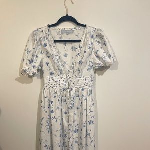 EUC Hill House Sabrina Blue Botanical Nap Dress